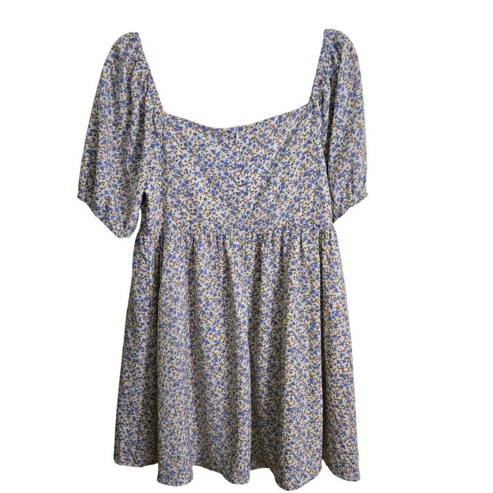 Lulus Sweet For Spring Ivory Floral Puff Sleeve Mini Dress Size M - Picture 3 of 9